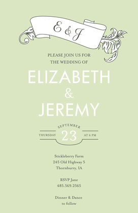 Fine Vintage Leaf Pink Invitations