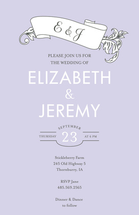 Refined Vintage Leaf Grey Invitations