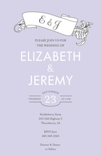 Formal Black Border Simple Lavender Invitations