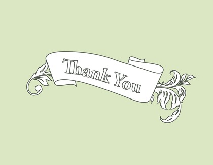 Fine Vintage Leaf Pink Thank You Cards