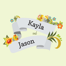 Floral Banner Pale Green Stickers