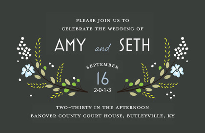 Wild Plant Boughs Grey RSVP Cards