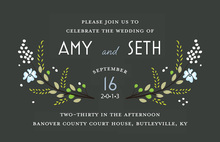 Wild Plant Boughs Grey Invitations