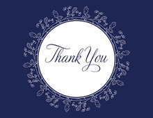 Oak Leaves Formal Blue Thank You Cards