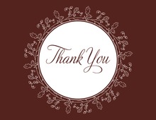 Oak Leaves Formal Brown Thank You Cards