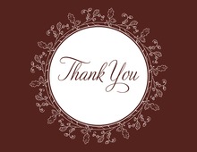 Oak Leaves Formal Brown Thank You Cards