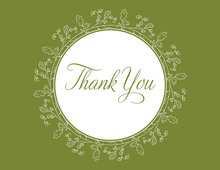 Simple Green Border Thank You Cards