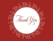 Playful Red Damask Thank You Cards