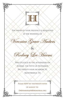 Wraught Iron Frame Turquoise Invitations