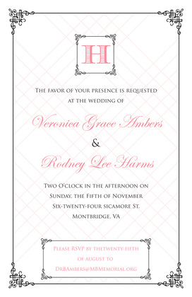 Wraught Iron Frame Red Invitations