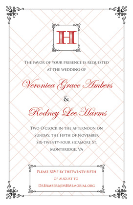 Wraught Iron Frame Blue Invitations