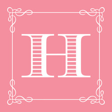 Hot Pink Red Nouveau Frame Stickers
