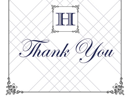Wraught Iron Frame Turquoise Thank You Cards