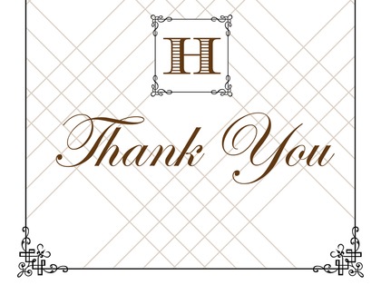 Wraught Iron Frame Turquoise Thank You Cards