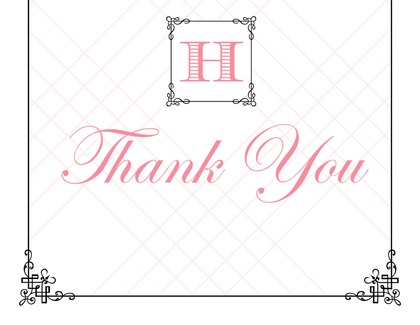 Wraught Iron Frame Brown Thank You Cards