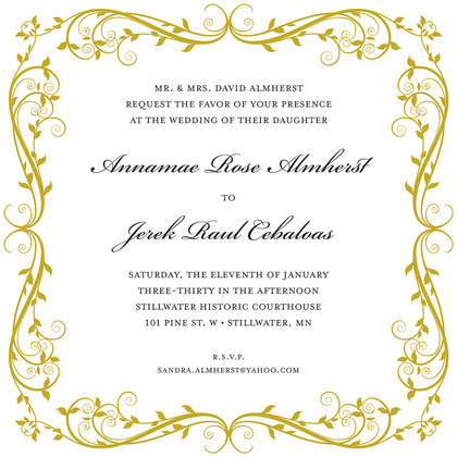 Elegant Floral Gold RSVP Cards