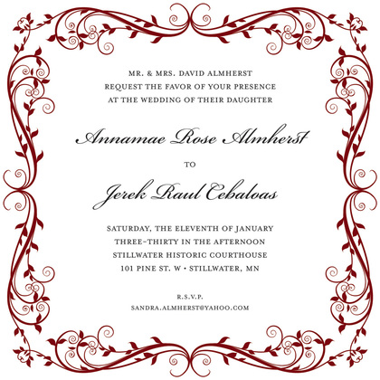 Elegant Formal Floral Gold Invitations