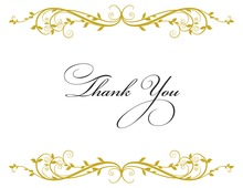 Elegant Floral Gold Thank You Cards