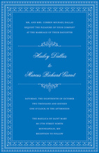 Layered Blue Vintage Borders Invitation