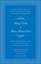 Layered Blue Vintage Borders Invitation