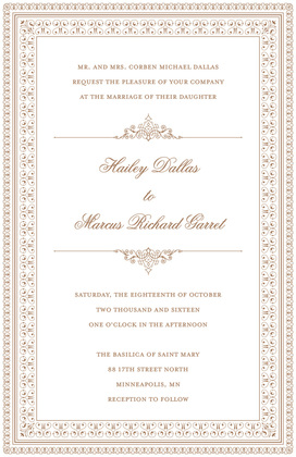 Layered Brown Vintage Borders Invitation