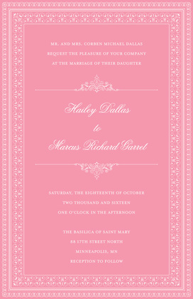 Layered Pink Vintage Borders Enclosure Cards