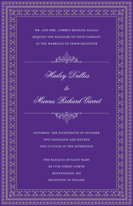 Layered Blue Vintage Borders Invitation