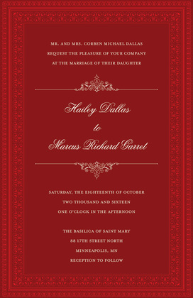 Layered Red Vintage Borders Enclosure Cards