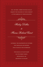 Bright Red Border Chalkboard Holiday Invitations