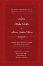 Bright Red Border Chalkboard Holiday Invitations