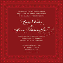 Bright Red Border Chalkboard Holiday Invitations