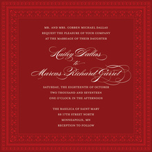 Bright Red Border Chalkboard Holiday Invitations