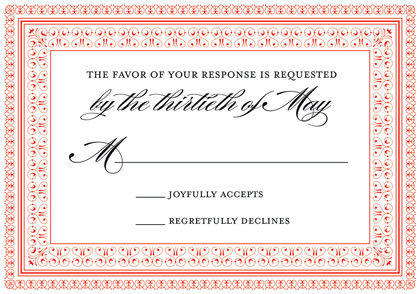 Layered Red Vintage Borders Invitation