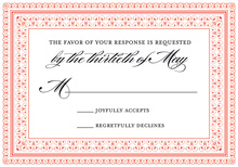 Navy Classic Lotus Borders RSVP Cards