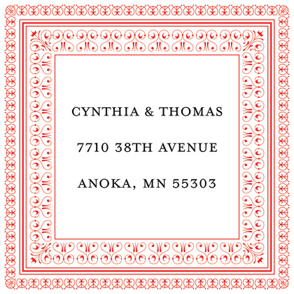 Layered Red Vintage Borders Invitation