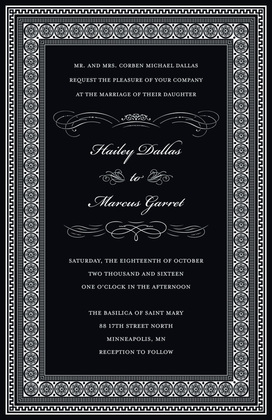 Black Greek Key Frame Enclosure Cards