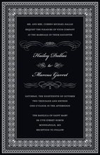 Formal Black Greek Key Frame Invitations