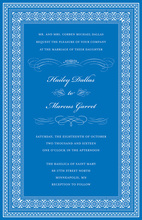 Formal Blue Greek Key Frame Invitations