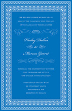 Formal Blue Greek Key Frame Invitations