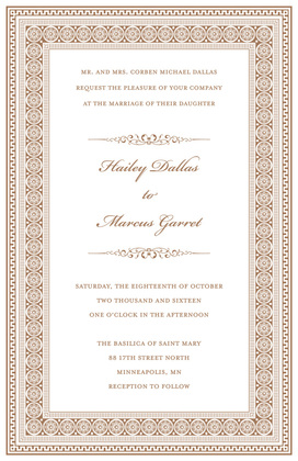 Brown Greek Key Frame Invitation