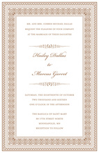 Formal Brown Greek Key Frame Invitations