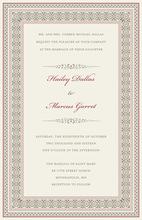 Formal Wine Greek Key Frame Invitations