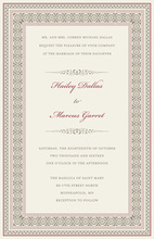 Formal Wine Greek Key Frame Invitations