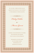 Tango Tangerine Greek Key Frame Invitations
