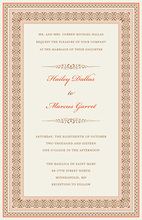 Tango Tangerine Greek Key Frame Invitations