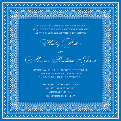 Blue Greek Key Frame Stickers