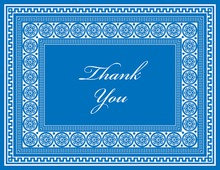 Blue Greek Key Frame Thank You Cards