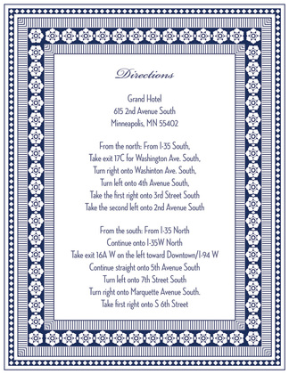 Navy Classic Lotus Borders RSVP Cards