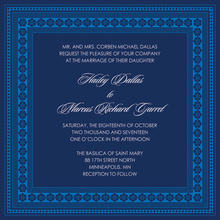 Navy Border Anchor Nautical Wedding Invitations