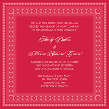 Red Lantern Classic Lotus Borders Invitation